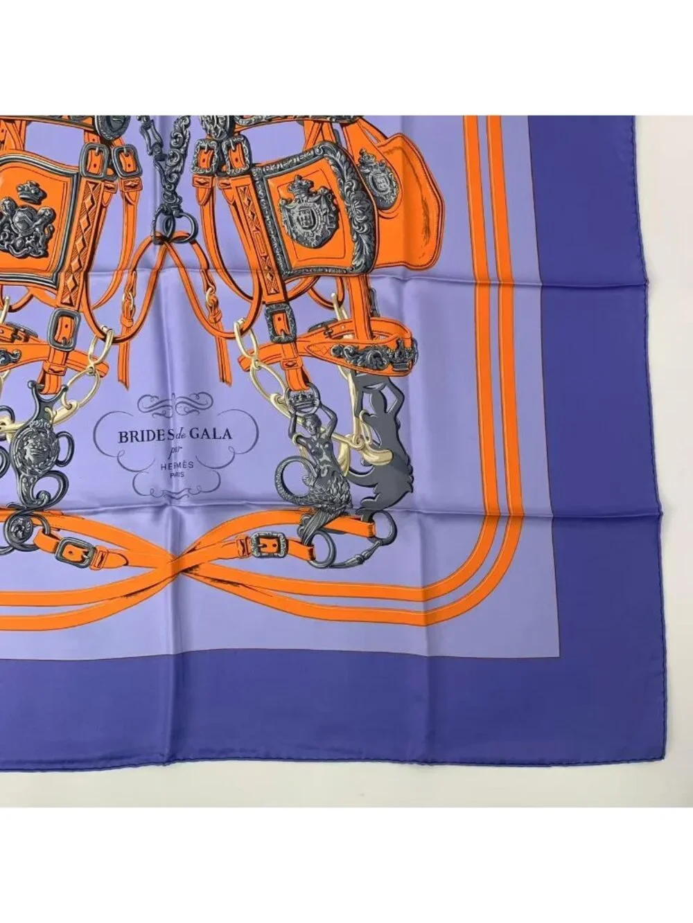 Hermes Carre 90 Silk Scarf Brides de Gala Blue - Picture 5 of 6